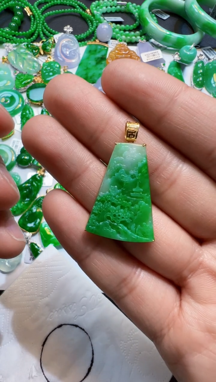 【闪购商品】定制翡翠18K金镶嵌1980元