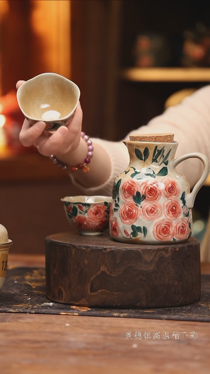 陶瓷景德镇高温釉下手绘陶瓷@L508@