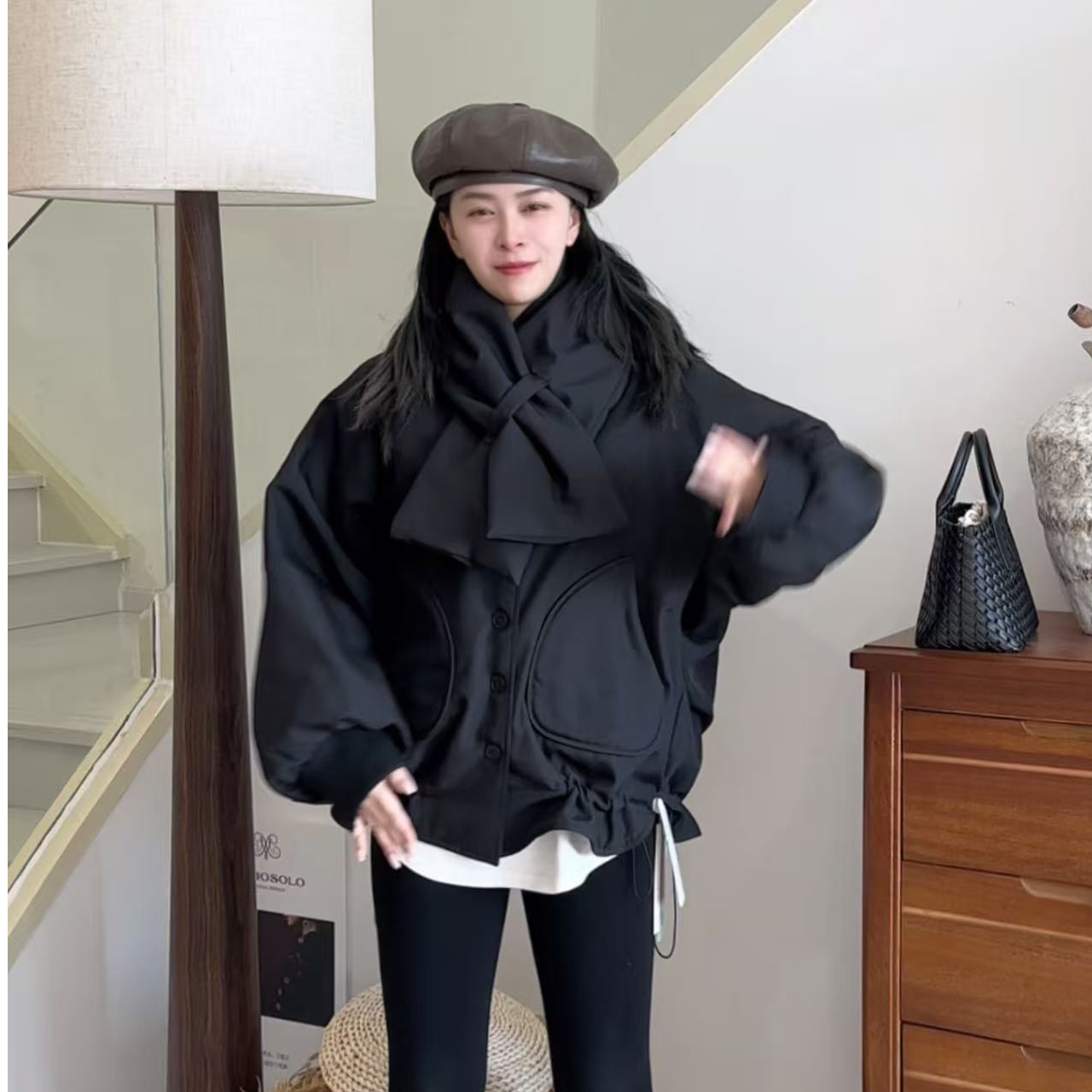 派克羽绒服厚款常规款拼接加绒网红短款宽松休闲外套百搭91093