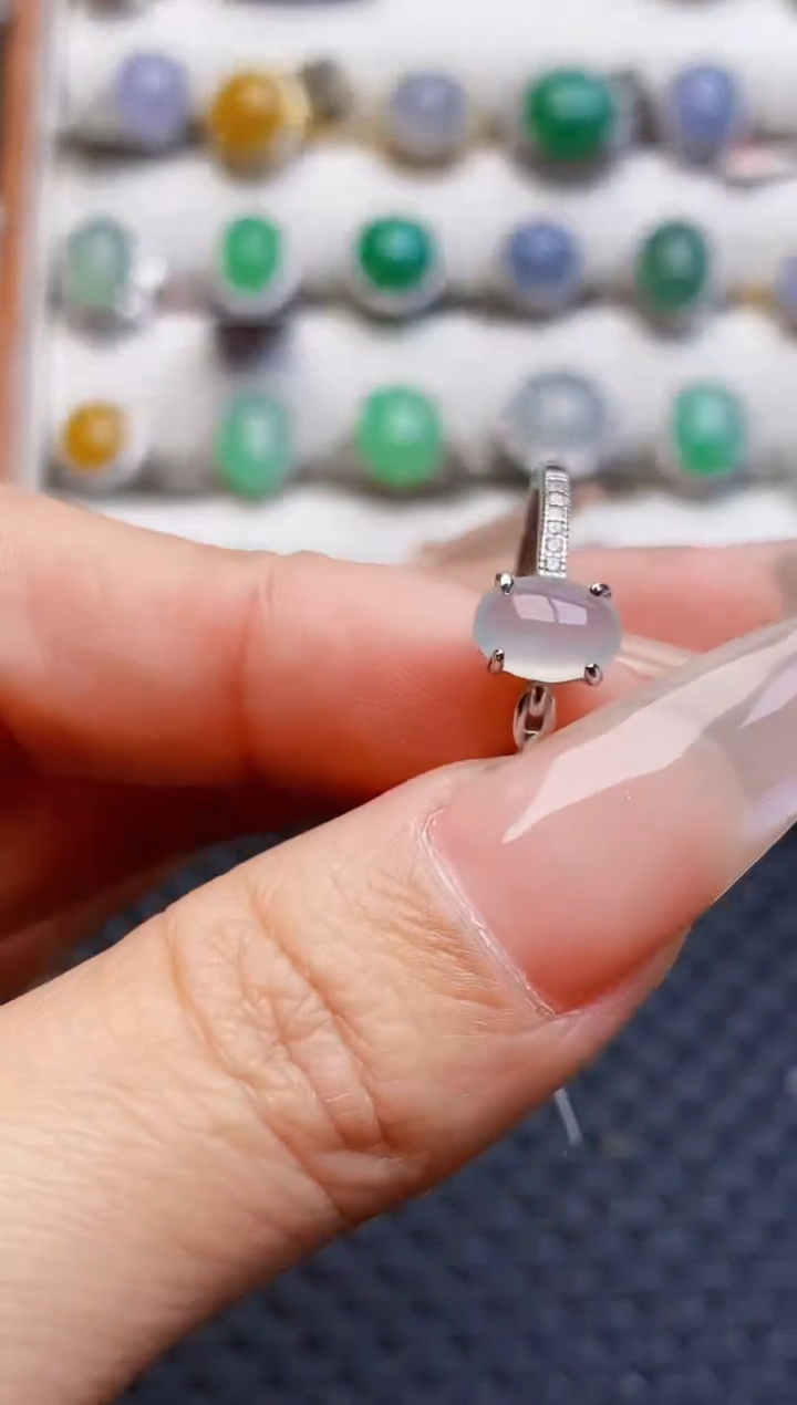 银S925镶嵌戒指翡翠5350