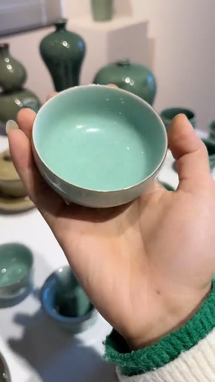 青瓷手工茶器包邮