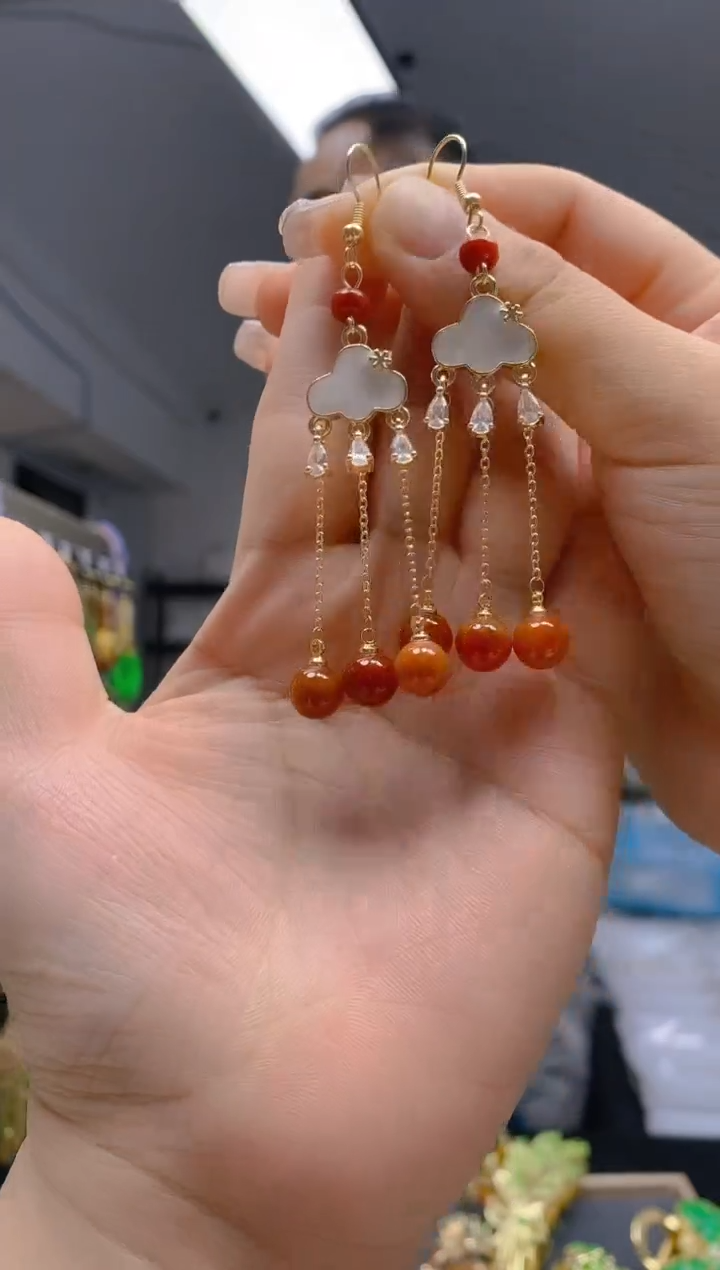 【闪购商品】翡翠耳饰合金411翡翠耳钩