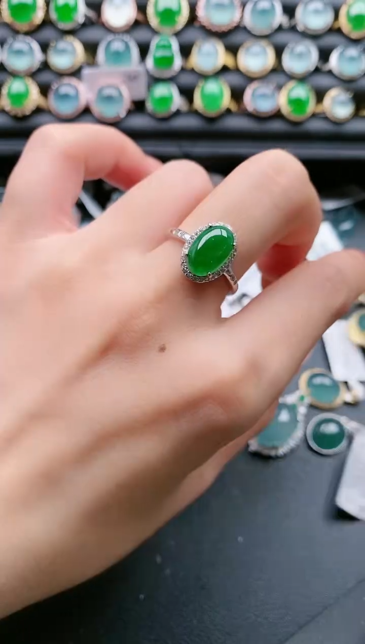 【闪购商品】翡翠戒指银S925镶嵌111111