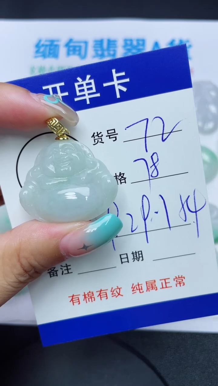 翡翠未镶嵌吊坠(赠链)72