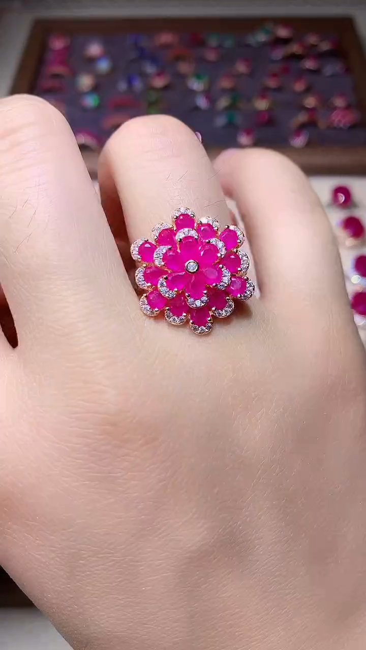 【闪购商品】红宝石戒指银S925镶嵌000