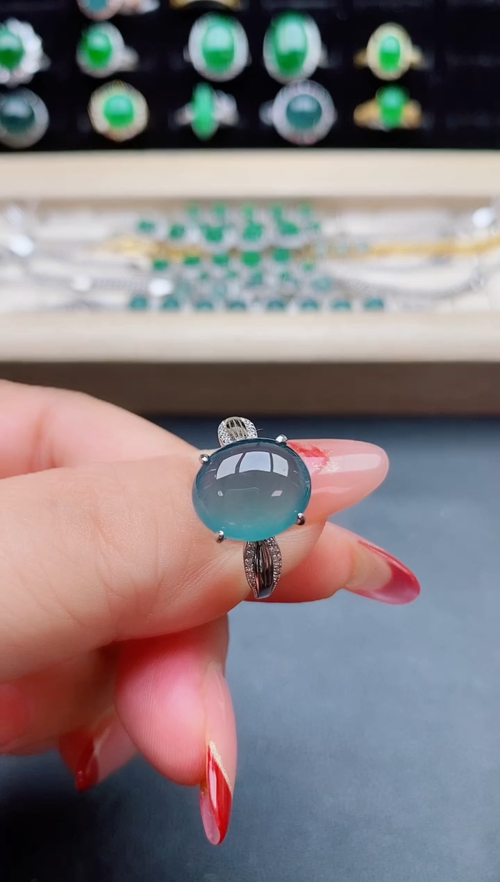 【闪购商品】翡翠戒指银S925镶嵌21321