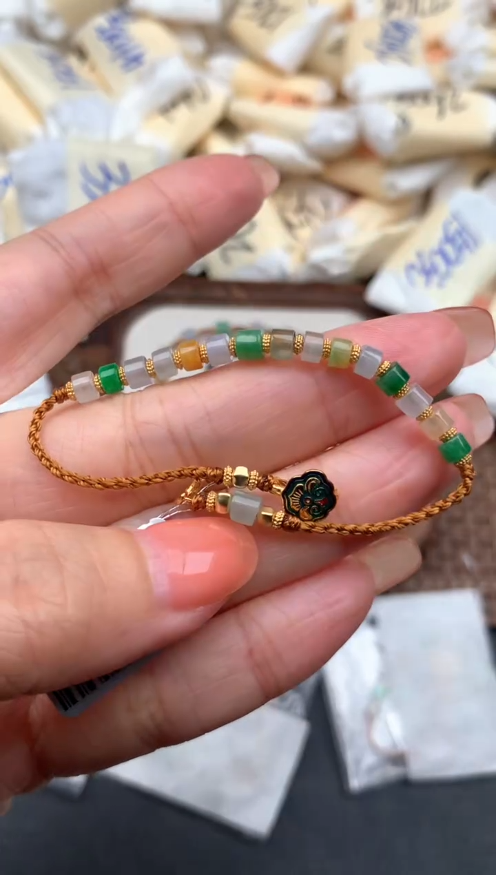 银S925镶嵌挂件翡翠15-16手围