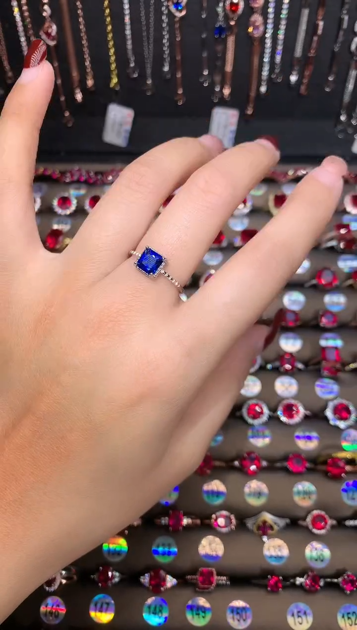 【闪购商品】蓝宝石戒指银S925镶嵌银色