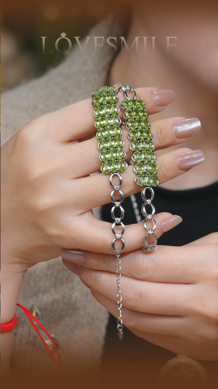 银S925镶嵌手链橄榄石111多样性发货一件