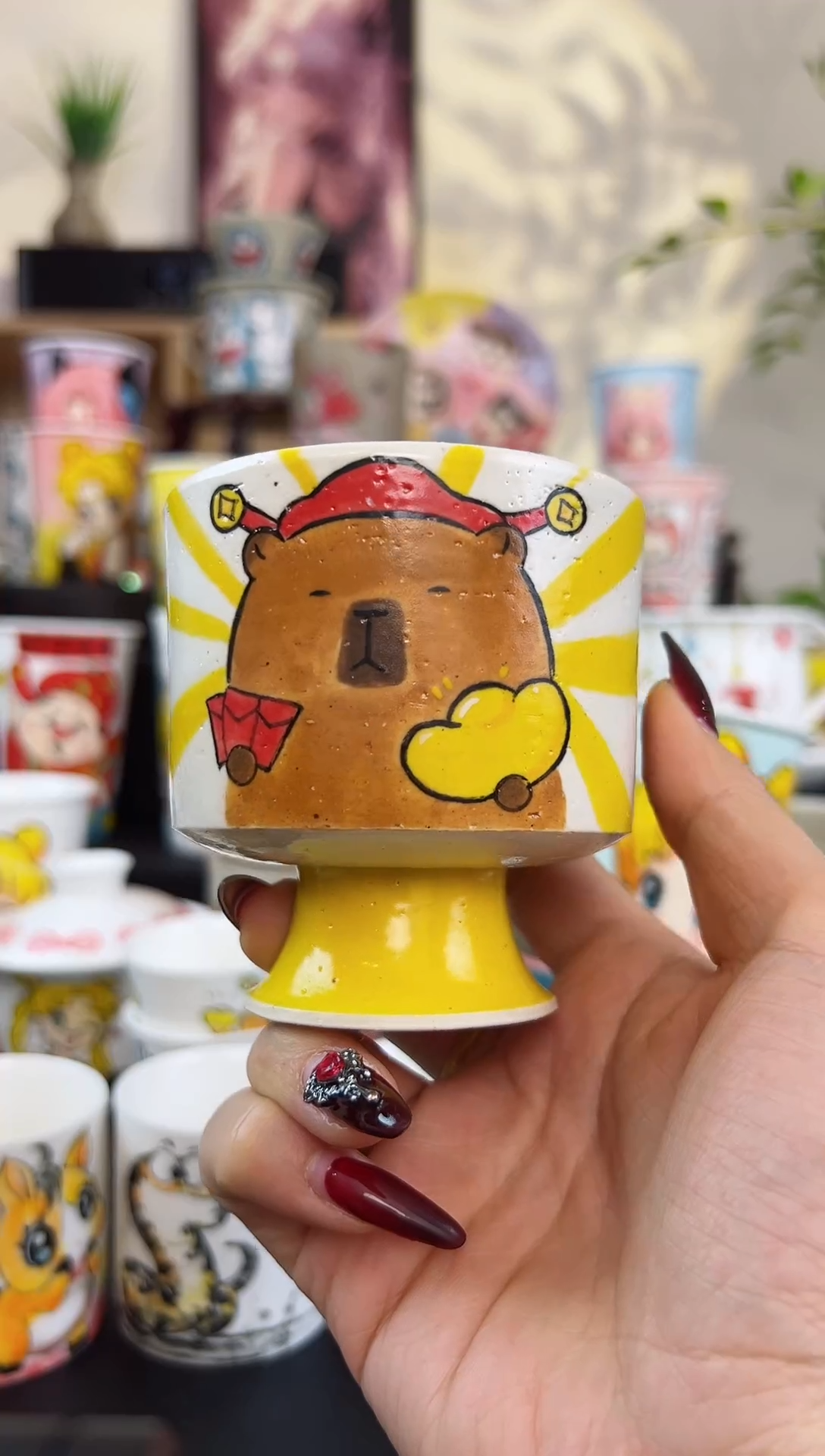 【闪购商品】摆件笙笙漫 手工手绘陶瓷杯杯