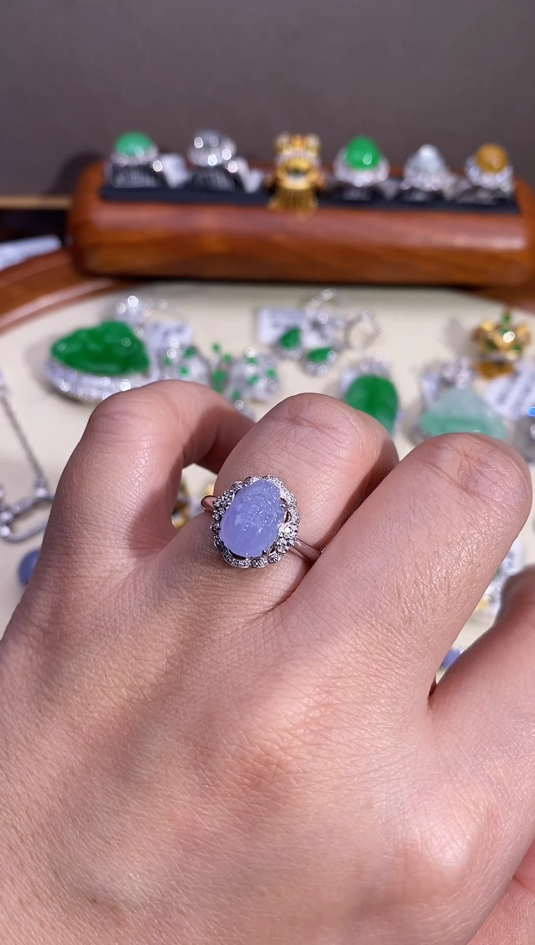 【闪购商品】翡翠戒指18K金镶嵌戒指