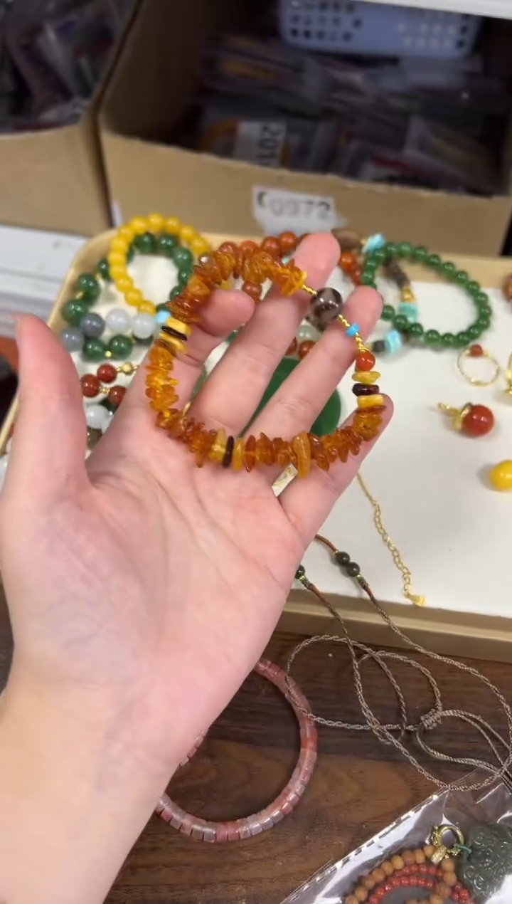 手链蜜蜡未镶嵌随行切片蜜蜡虎牙珠手链[1281]