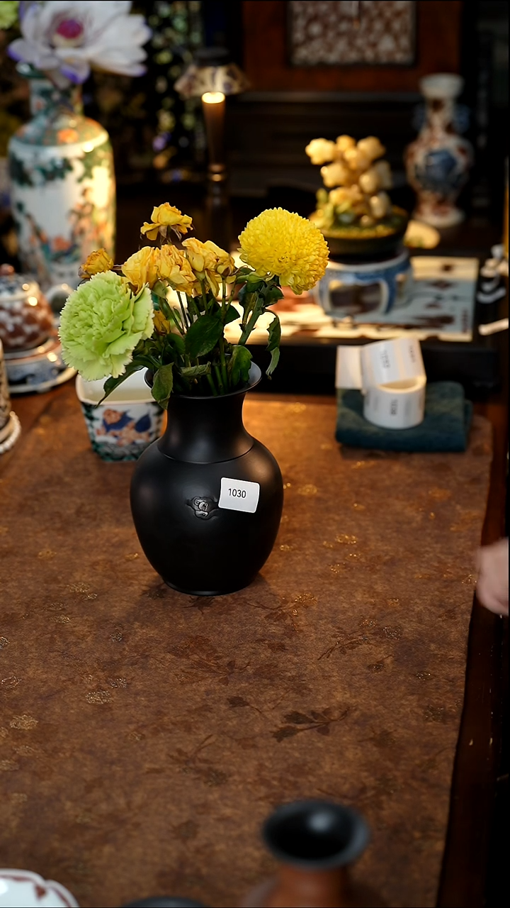 雲梦茶器紫陶花瓶1030