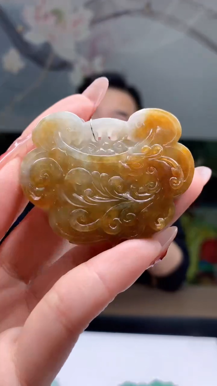 【闪购商品】定制翡翠未镶嵌1044ry-毛货挂件38