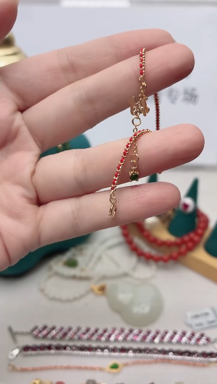 银S925镶嵌手链翡翠025BJ0103产品一个（多样性）