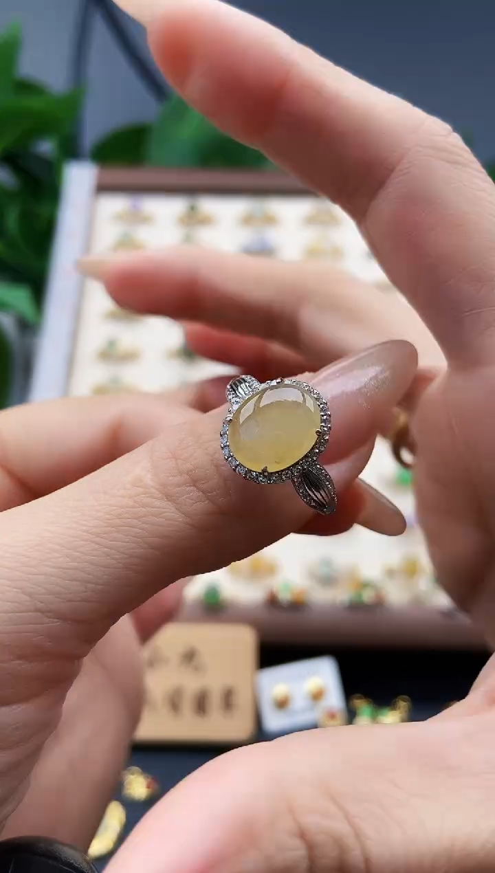 银S925镶嵌戒指翡翠12