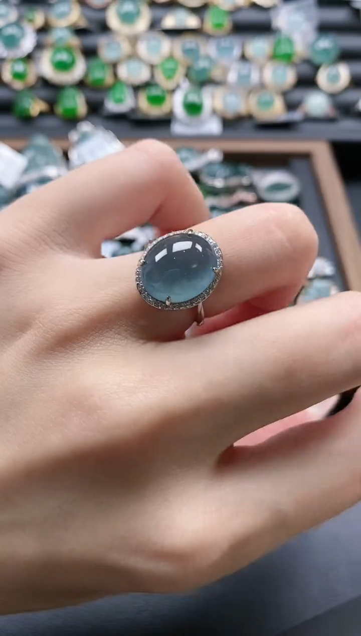 【闪购商品】翡翠戒指银S925镶嵌51511