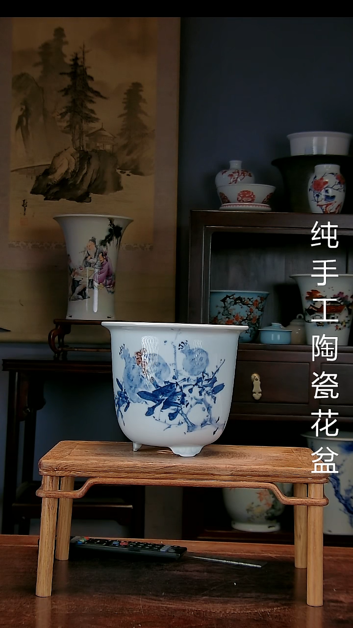 景德镇手工陶瓷花盆