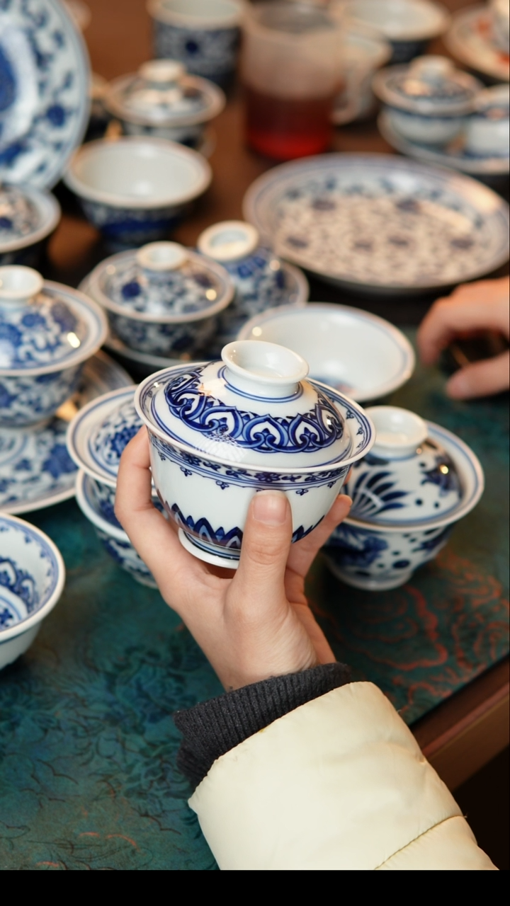 茶具宝象大两才盖碗