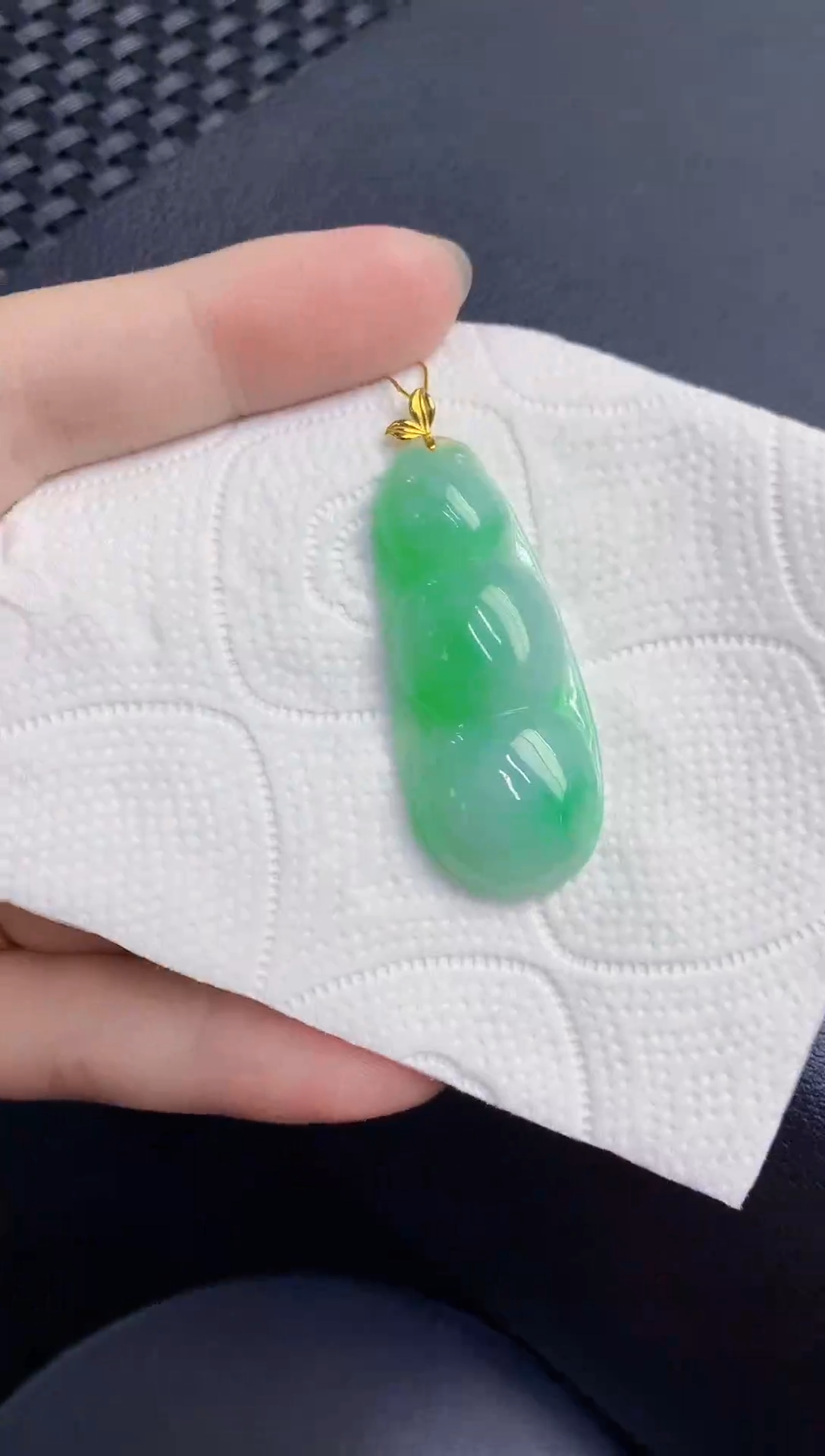 颈饰18K金镶嵌翡翠天然翡翠缅甸A货
