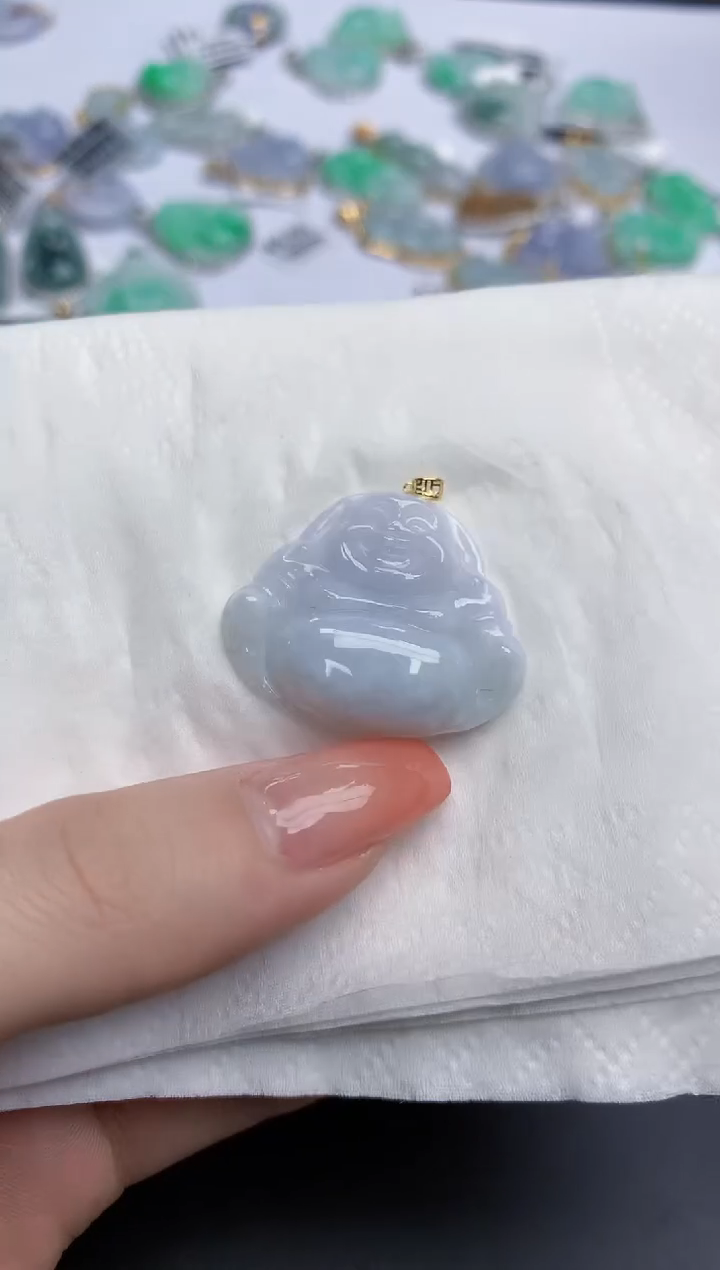 【闪购商品】翡翠颈饰18K金镶嵌天然缅甸翡翠A货