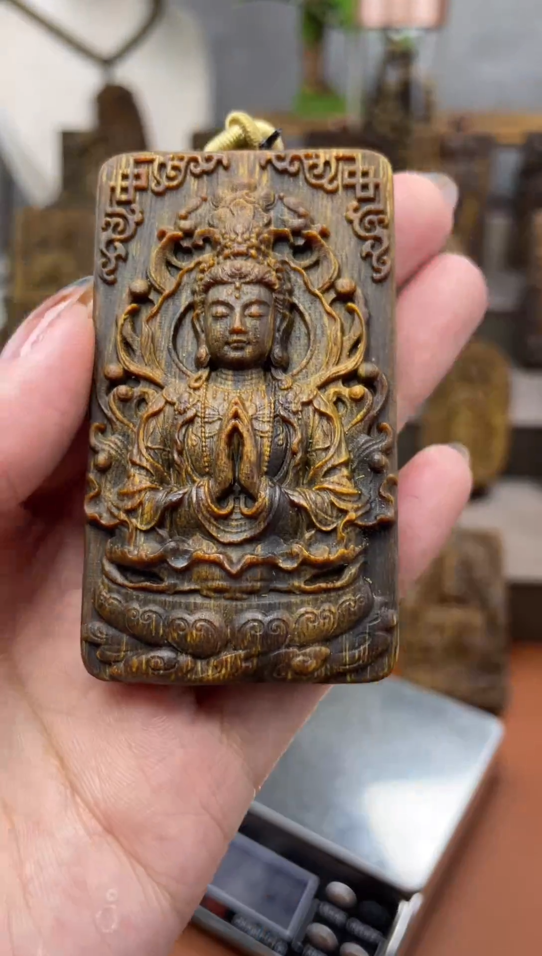 木木雕款芽庄  新款莲花观音  7cm送养香瓶 