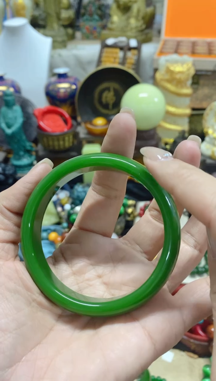 【闪购商品】和田玉（碧玉）手镯未镶嵌主播推荐主播推荐