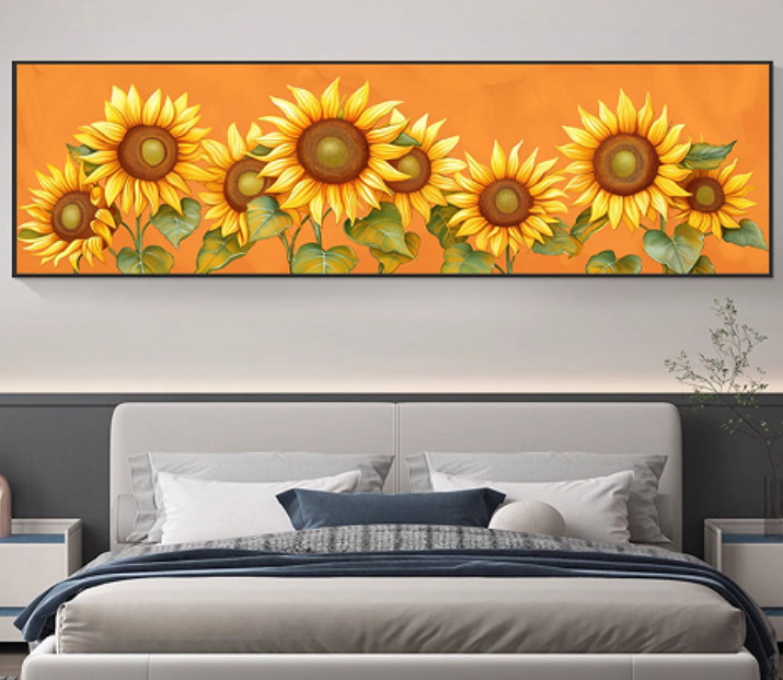c338向日葵风景装饰画客厅卧室床头背景墙壁画