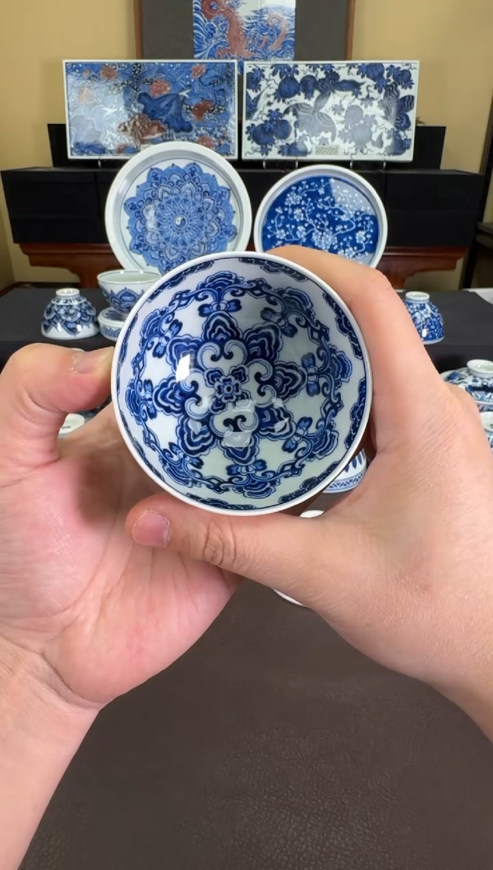 【闪购商品】羿器窑星空宝相纹鸡心杯