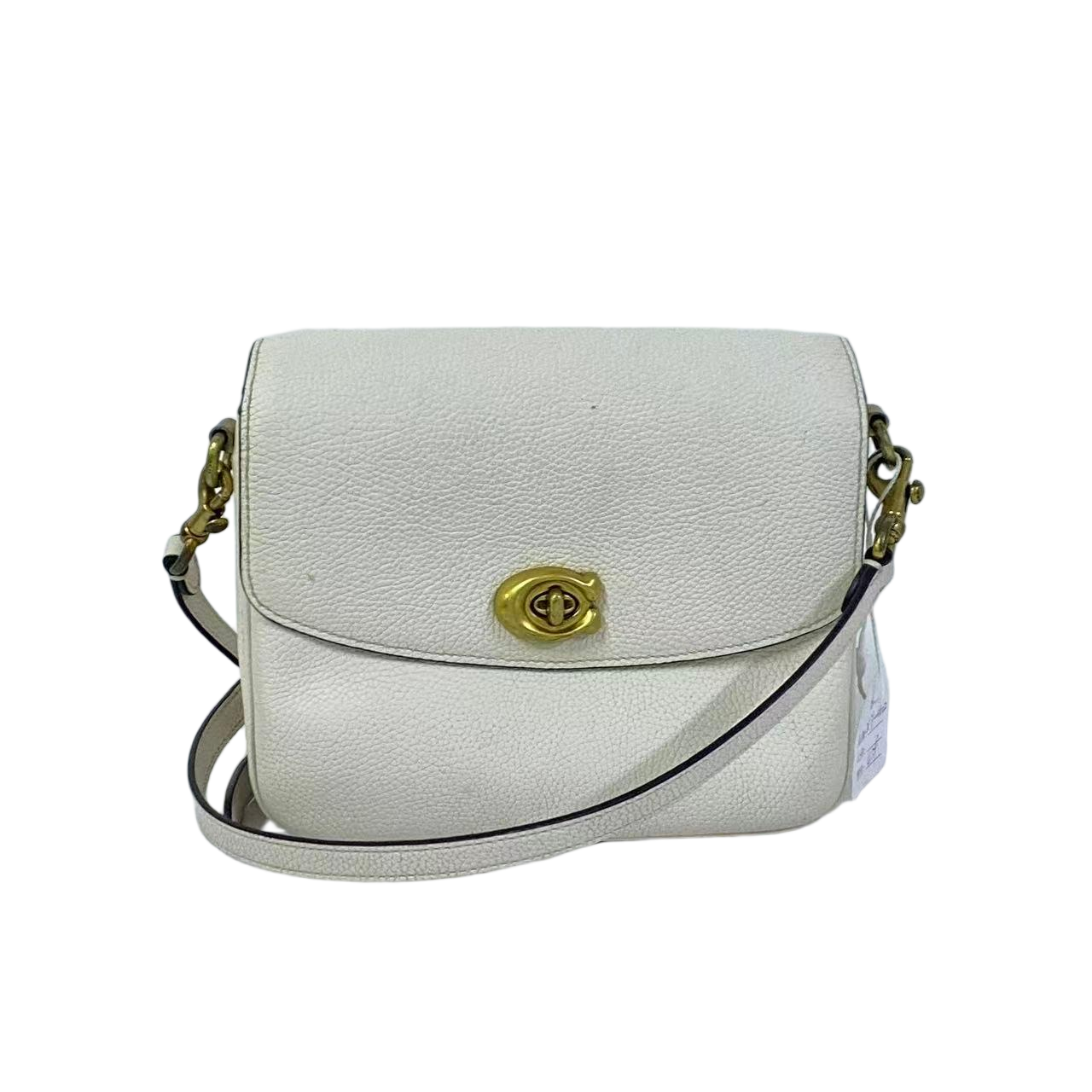 95新 COACH/蔻驰 白色全皮单肩斜挎酒神包XY-60249轻奢