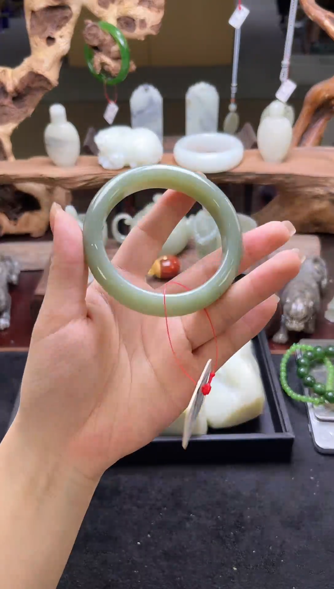 【闪购商品】和田玉手镯未镶嵌且末蓝手镯 58圈9007253