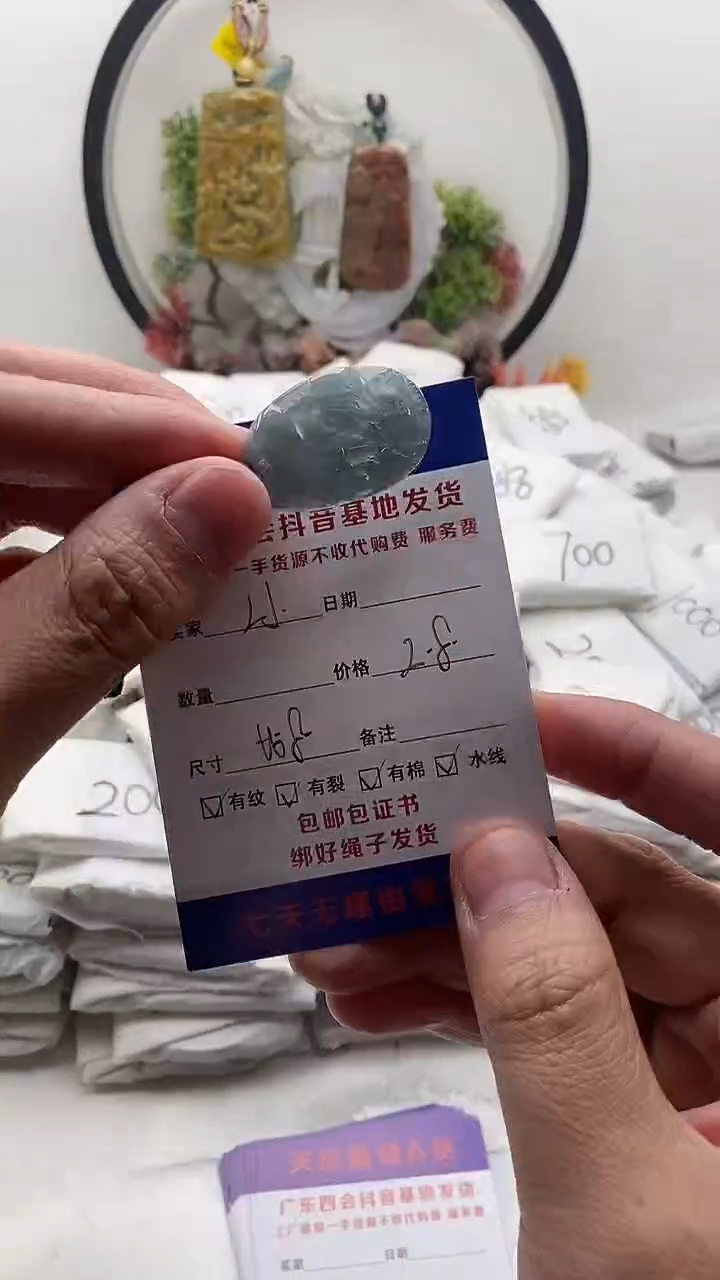 颈饰未镶嵌翡翠@****_挂件有纹【福利款】