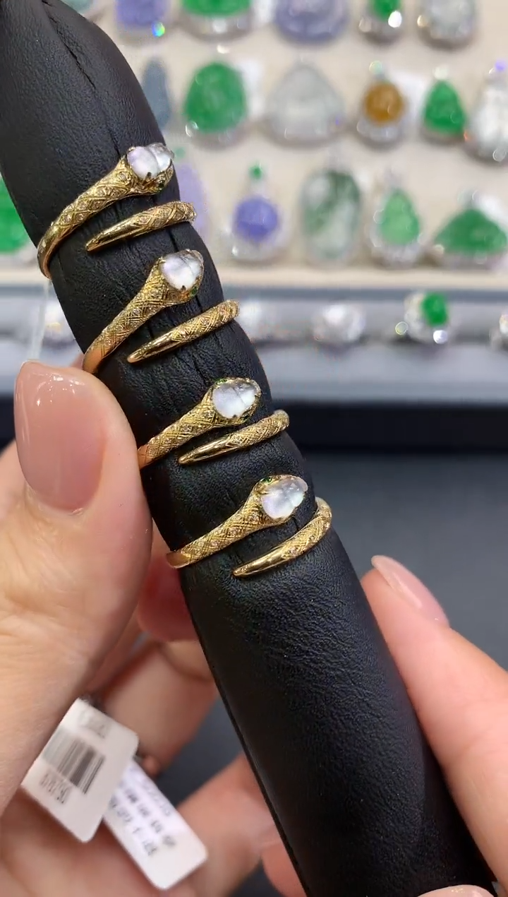 【闪购商品】翡翠戒指18K金镶嵌a39多样性一件发货