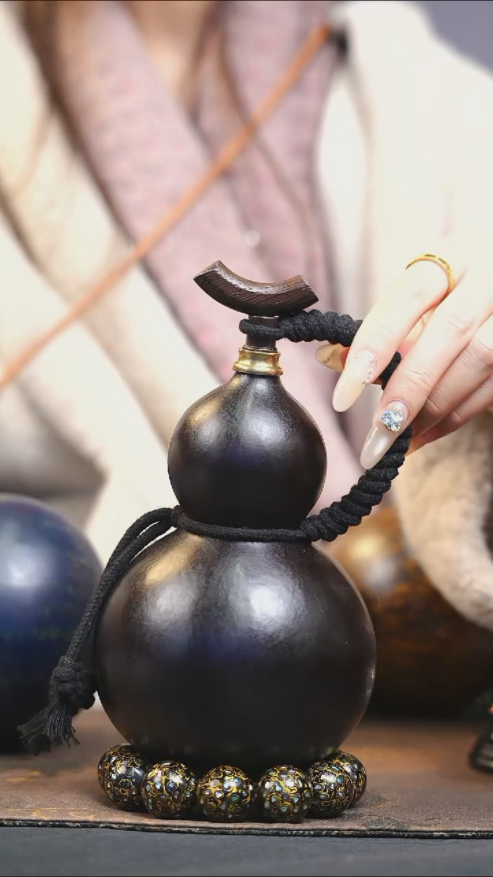 【闪购商品】XS191大漆酒葫芦不包手串及旋转底座