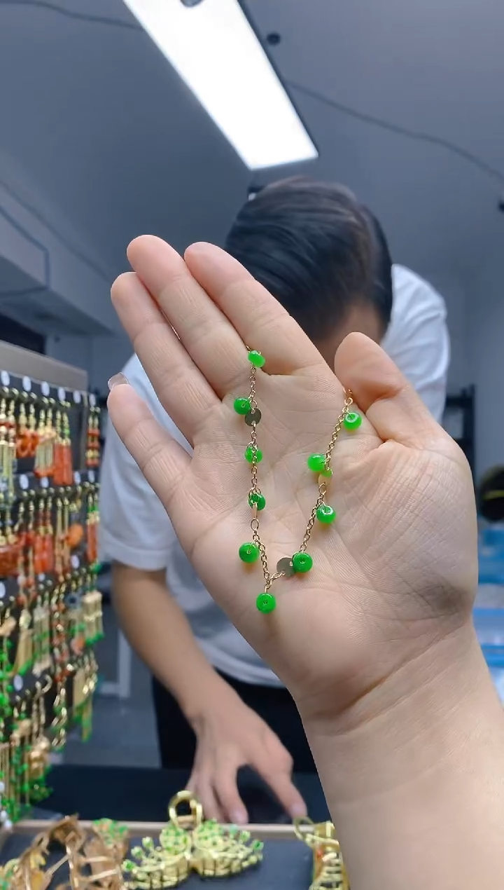 【闪购商品】翡翠耳饰合金318翡翠手链