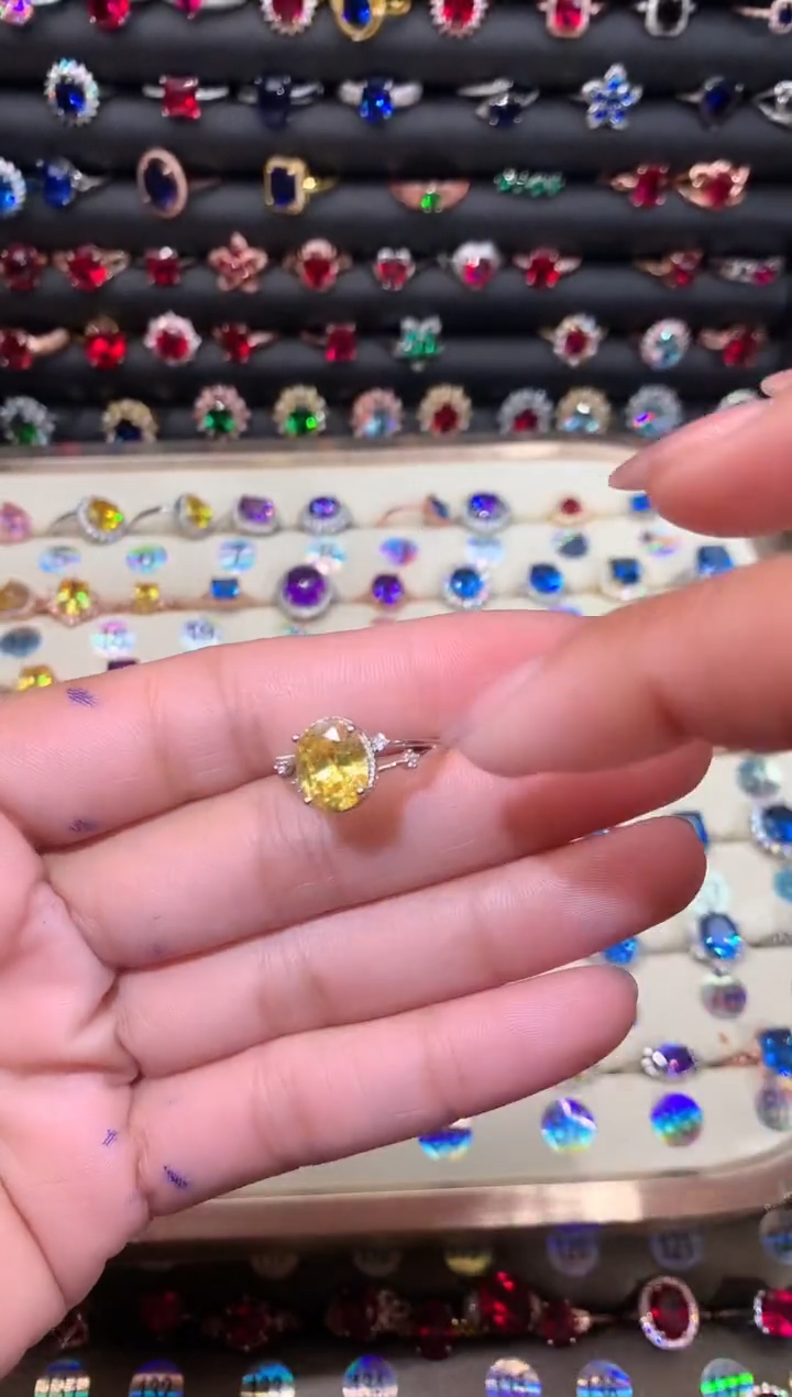 【闪购商品】水晶戒指银S925镶嵌810白