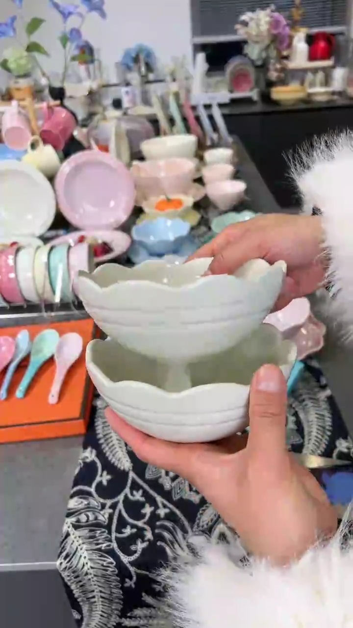 【闪购商品】瓷14cm炻彩碗奶油白-2个装