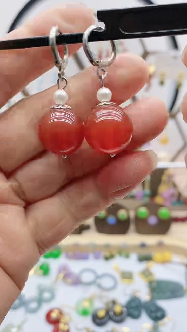 未镶嵌南红玛瑙耳饰38