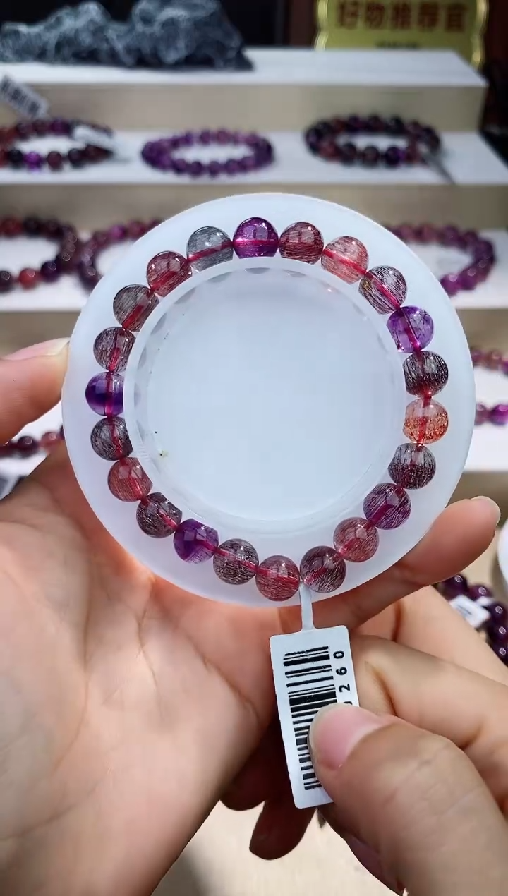 未镶嵌手串水晶黑加仑超七单圈8m+