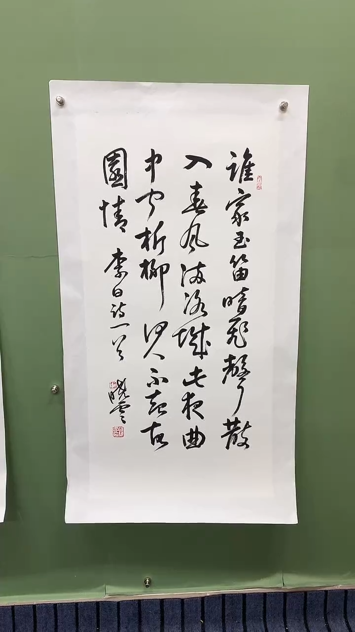 竖款精品三尺书法，谁家