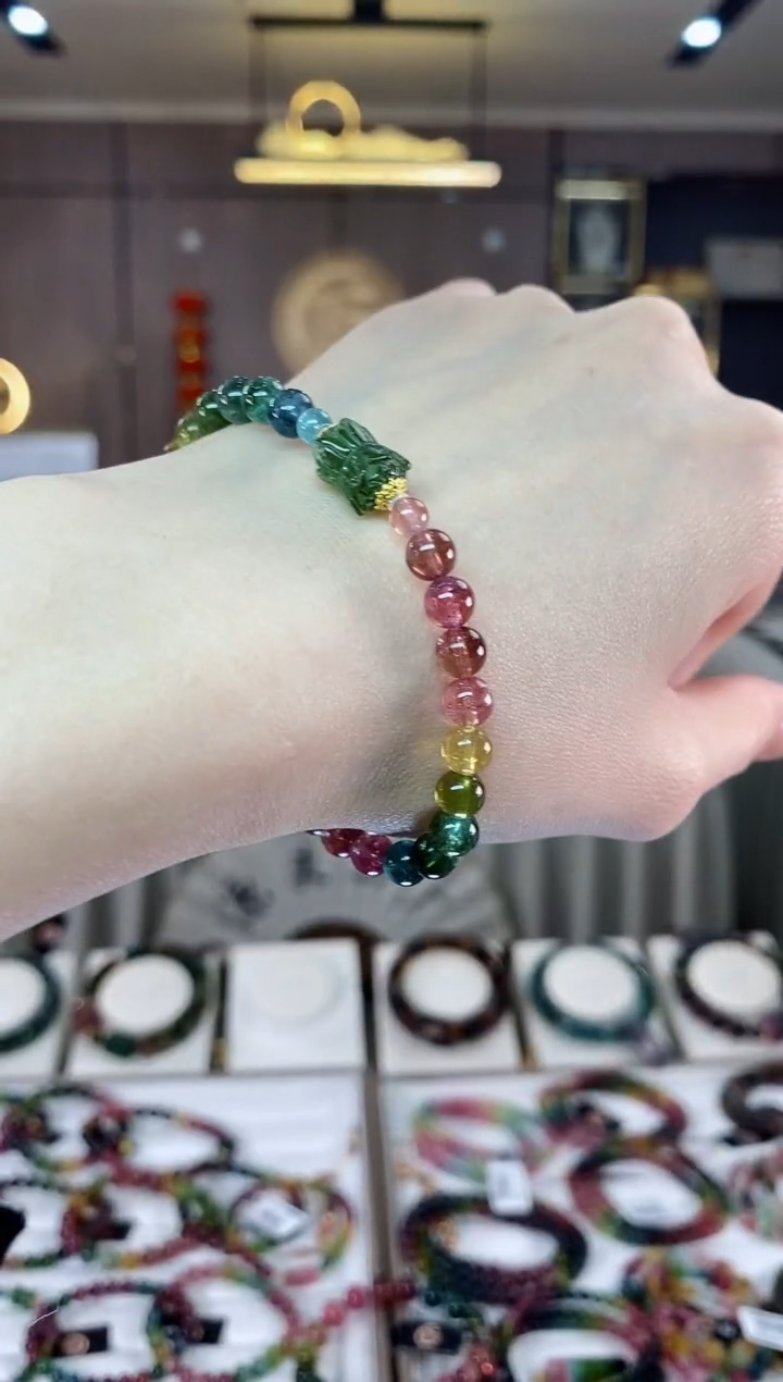 【闪购商品】碧玺单圈手串5mm+未镶嵌一物一证dan