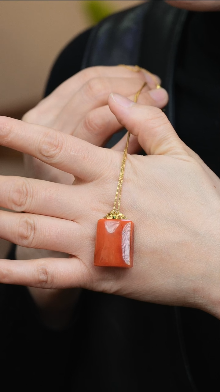 【闪购商品】南红玛瑙吊坠18K金镶嵌@D-439@