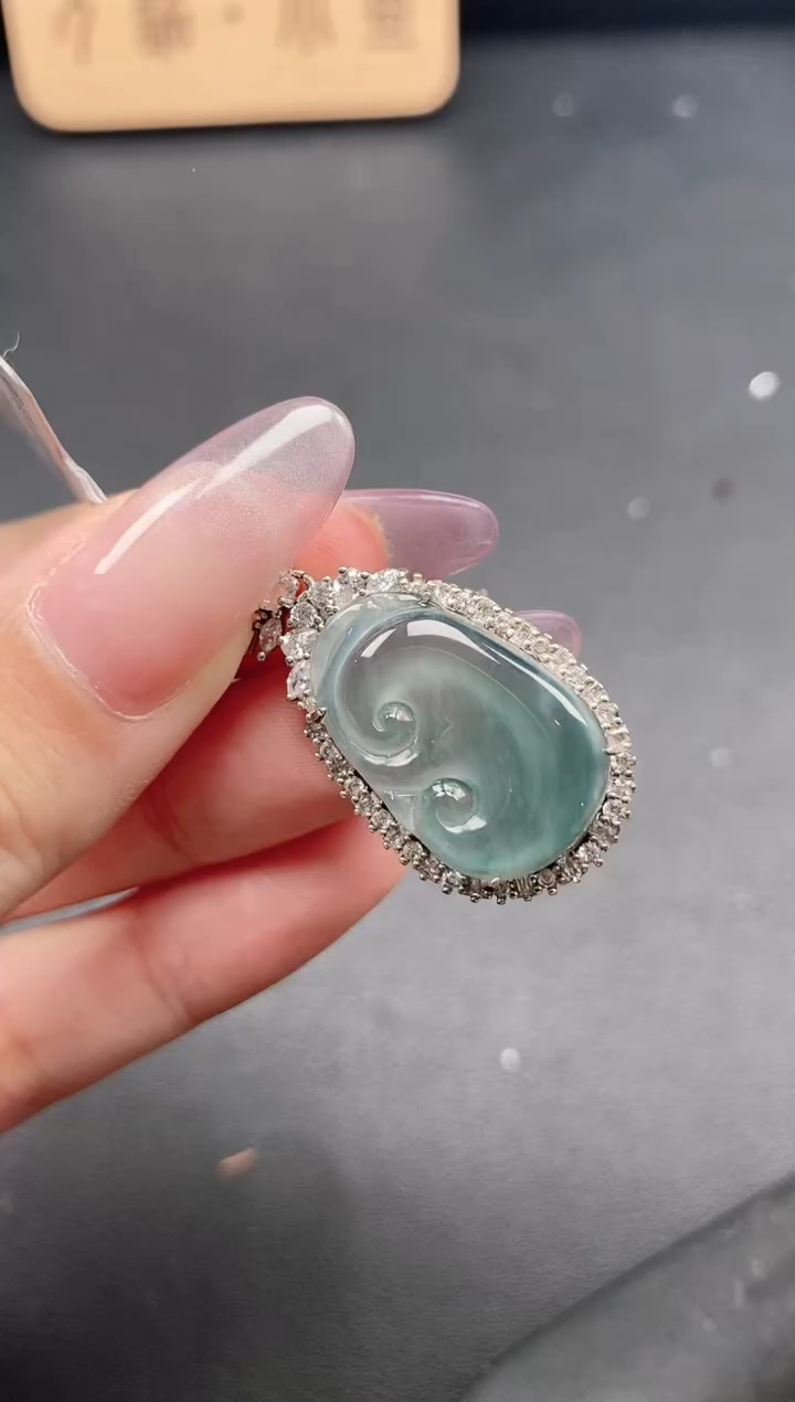 翡翠戒指银S925镶嵌51511