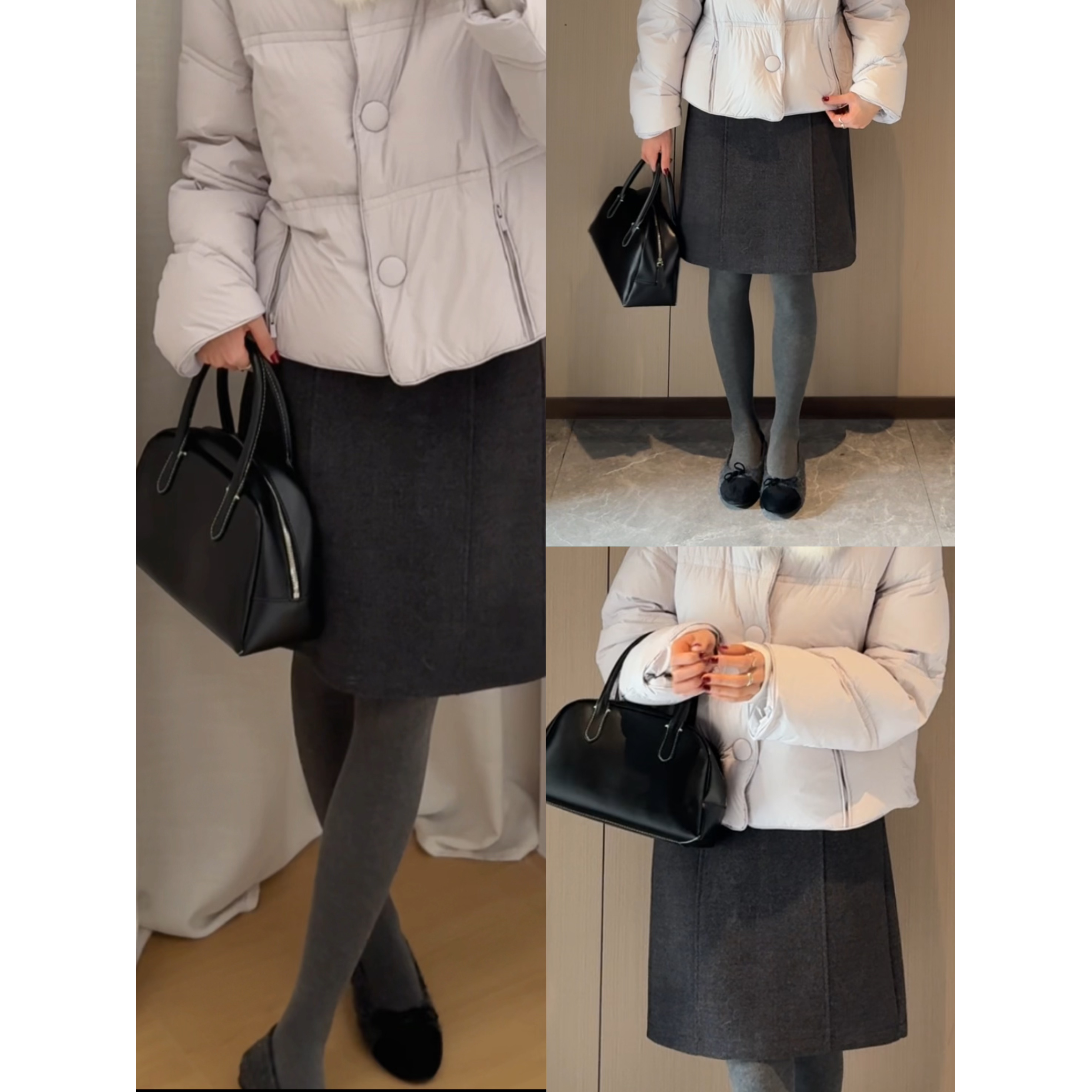 26067#纯色中高腰毛呢中裙显瘦过膝裙气质半裙