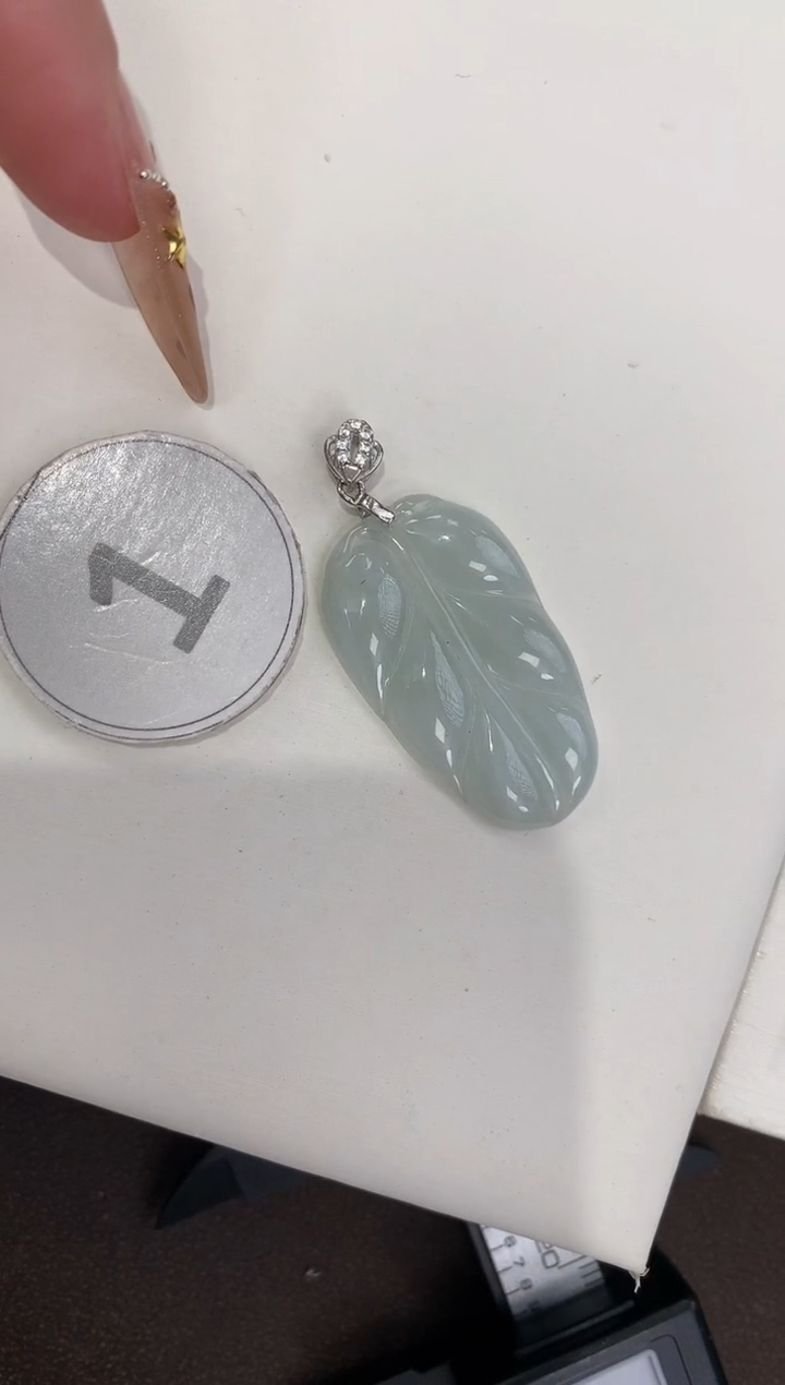 颈饰银S925镶嵌翡翠天然缅甸a货翡翠