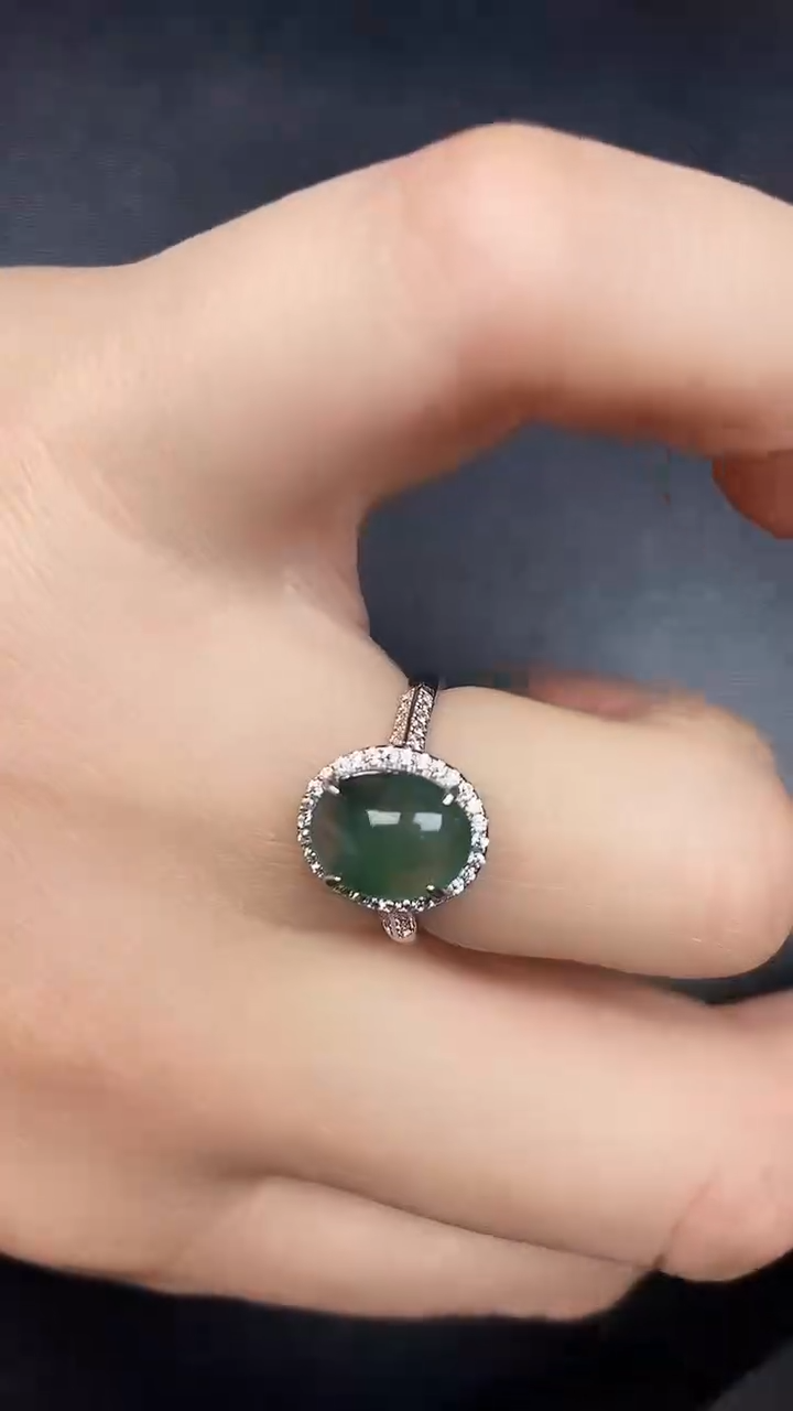 银S925镶嵌戒指翡翠2950