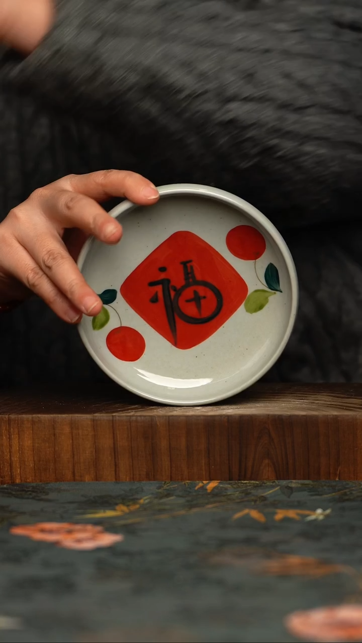 瓷片釉下彩手工手绘同款陶器