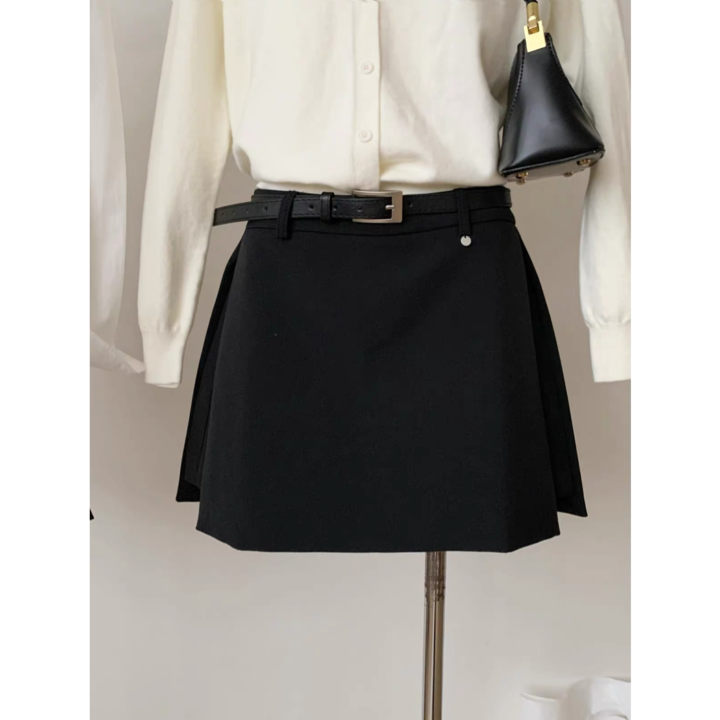 简约高腰显瘦新款黑色西装半身裙裤早秋百搭短款a字包臀裙休闲
