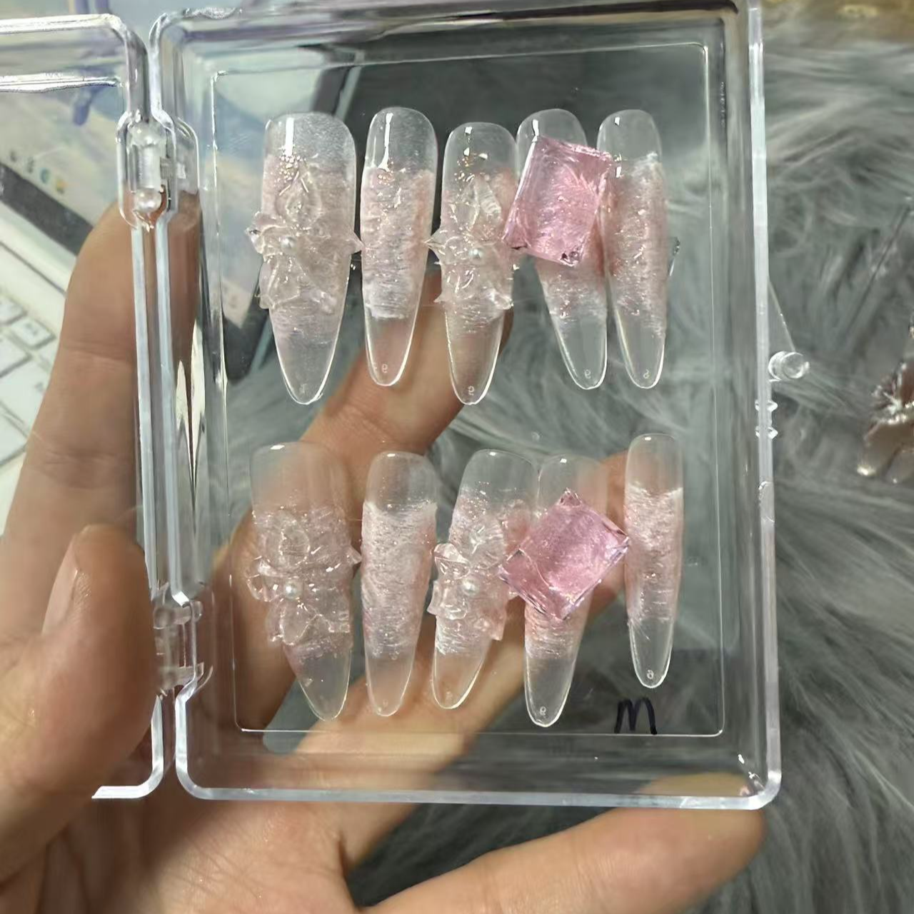 纯手工穿戴甲补邮 