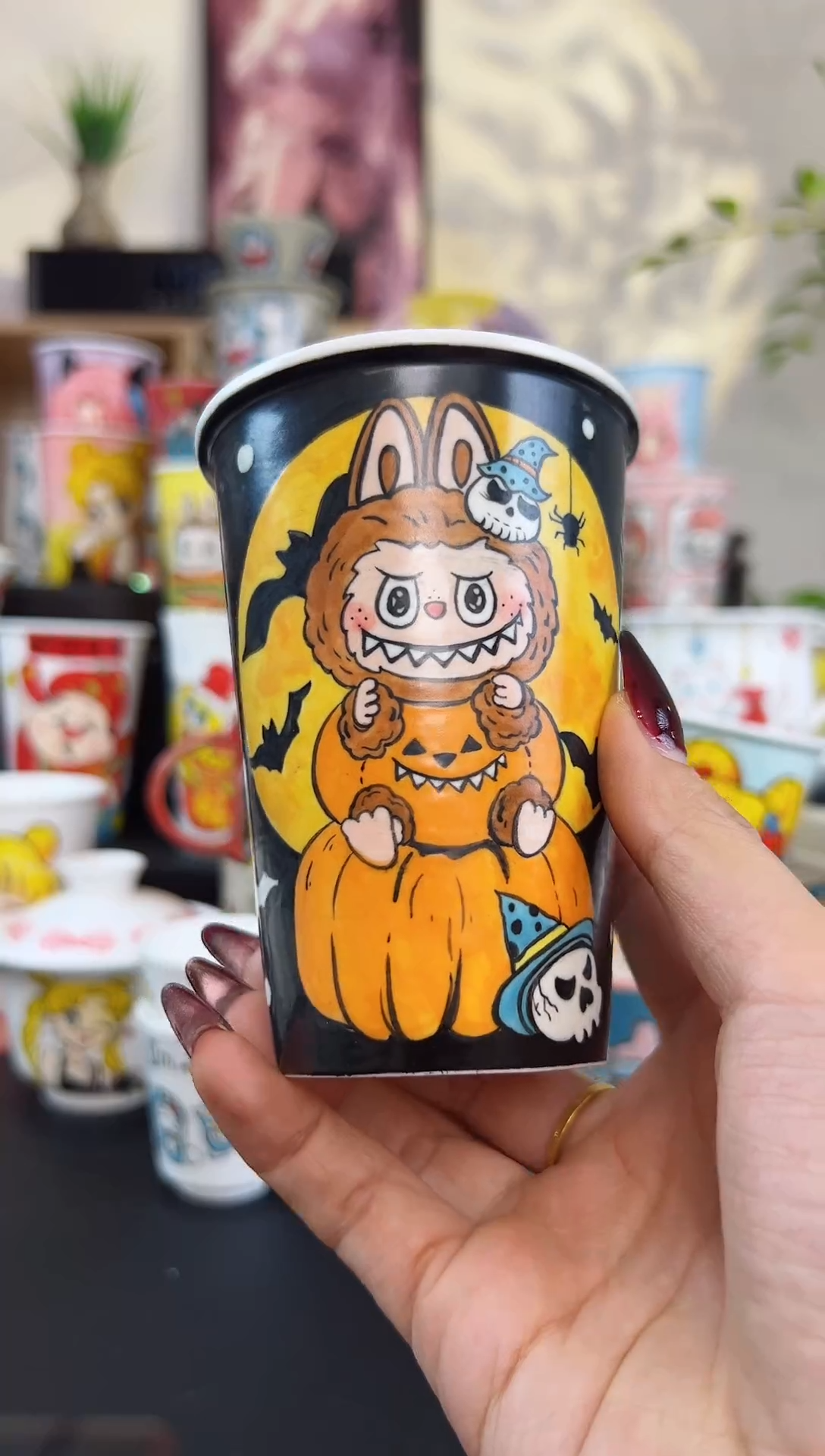 【闪购商品】摆件笙笙漫 手工手绘陶瓷杯杯